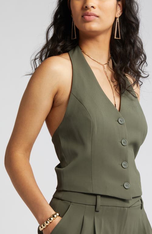 Open Edit Halter Vest In Green City