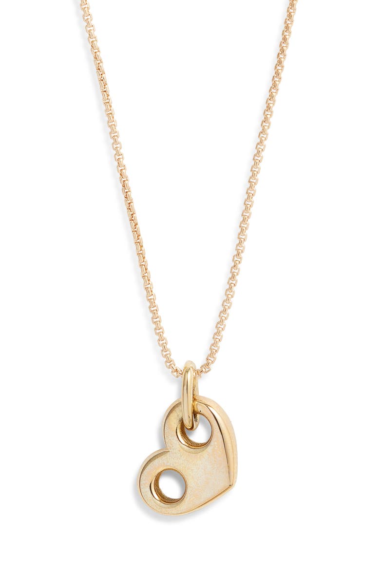 Zoë Chicco 14K Gold Large Puffed Mariner Heart Pendant Box Chain Necklace, Main, color, 