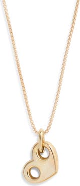 Zoë Chicco 14K Gold Large Puffed Mariner Heart Pendant Box Chain Necklace