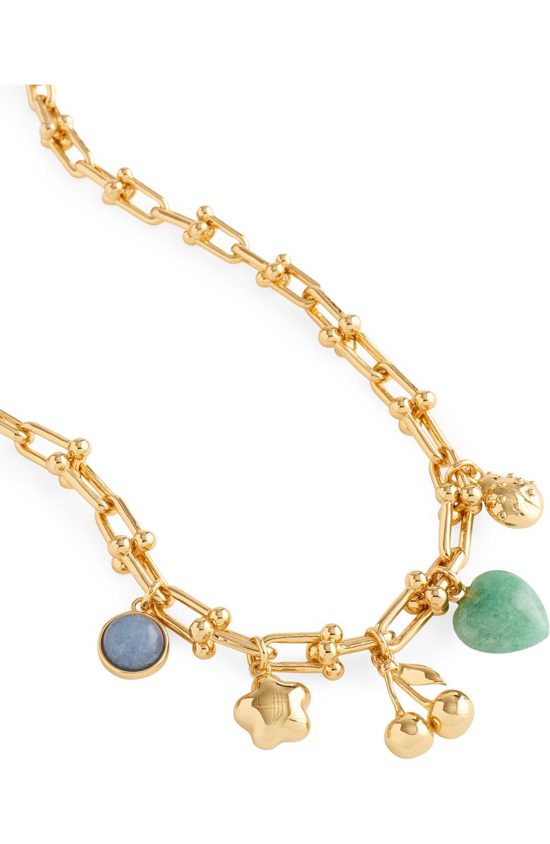 Madewell U Link Charm Necklace, Alternate, color, Antique Gold