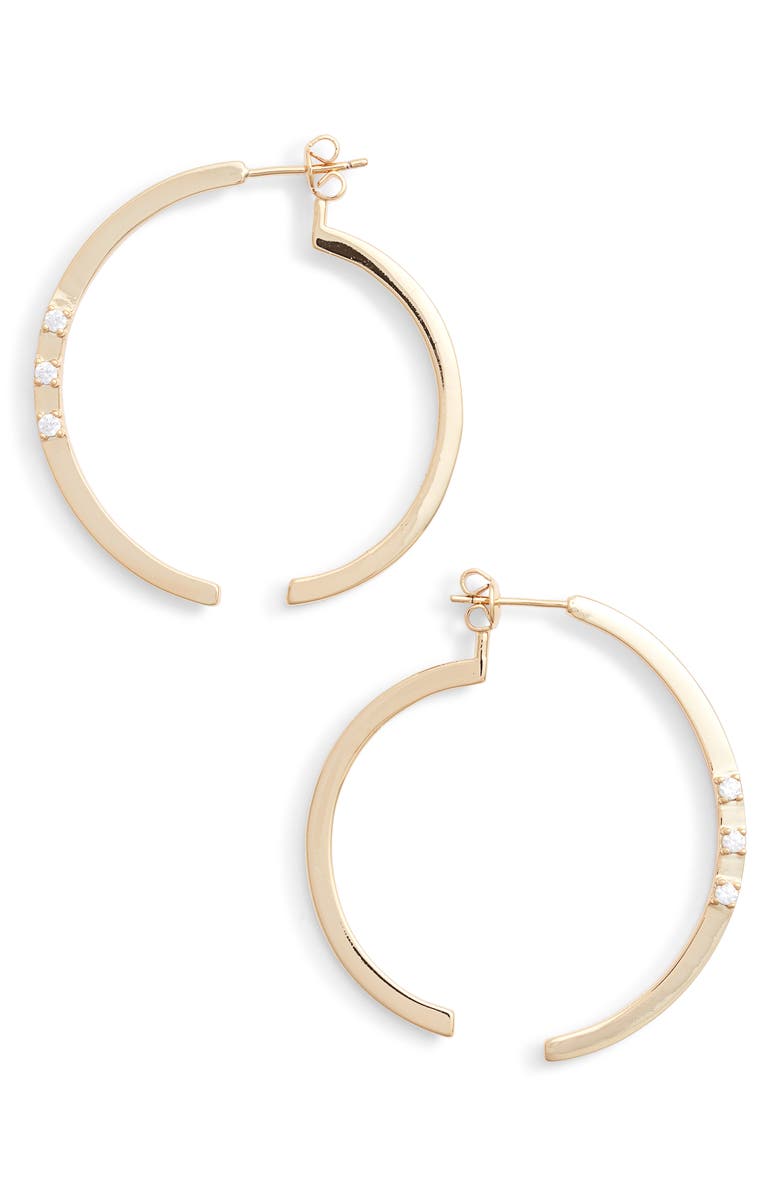 Sterling Forever Circle Illusion Hoop Earrings, Main, color,