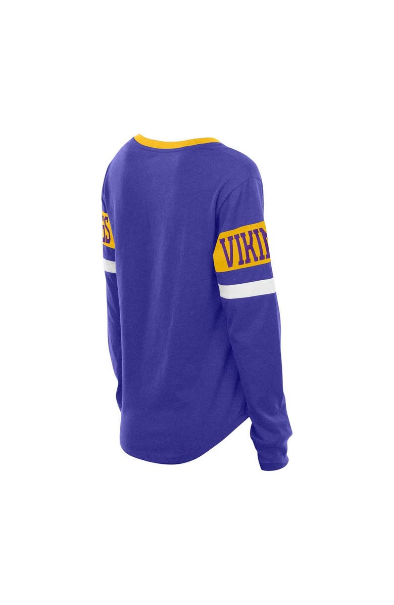 New Era Women's New Era Purple Minnesota Vikings Throwback Lace-Up Long-Sleeve T-Shirt, Alternate, color, Purple