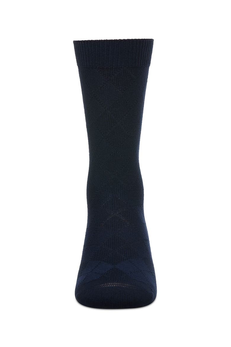 All Over Argyle Crew Socks, Alternate, color, Navy