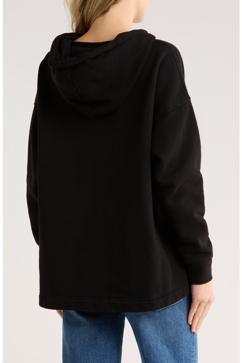 Etienne Oversize Cotton Fleece Hoodie, Alternate, color, BLACK