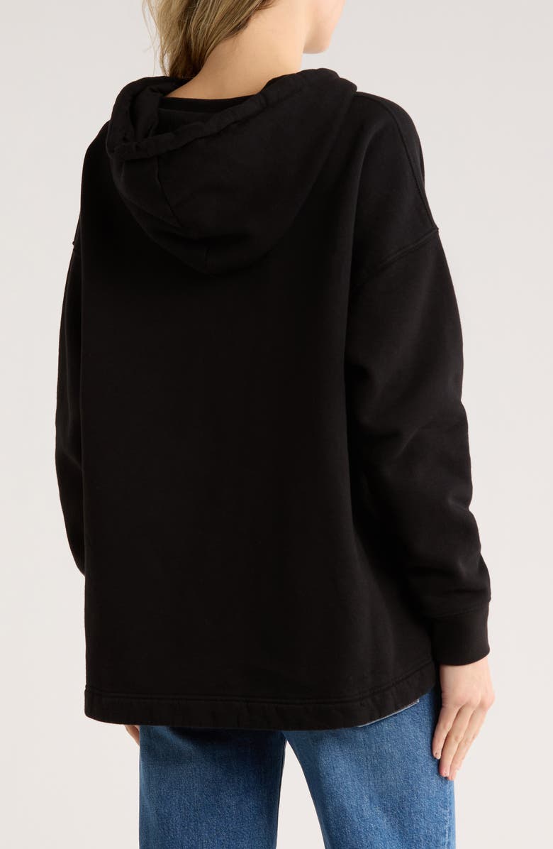 AllSaints Etienne Oversize Cotton Fleece Hoodie, Alternate, color, Black