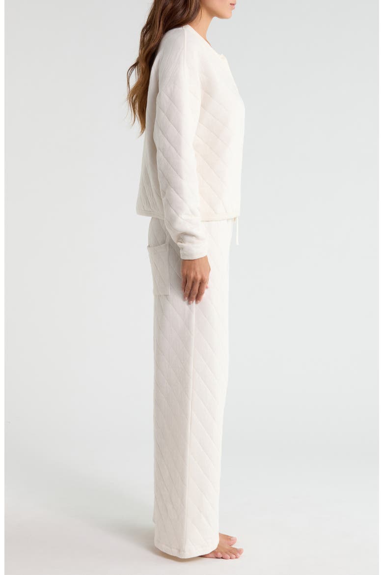 Quilted Cotton Pajamas, Alternate, color, ECRU