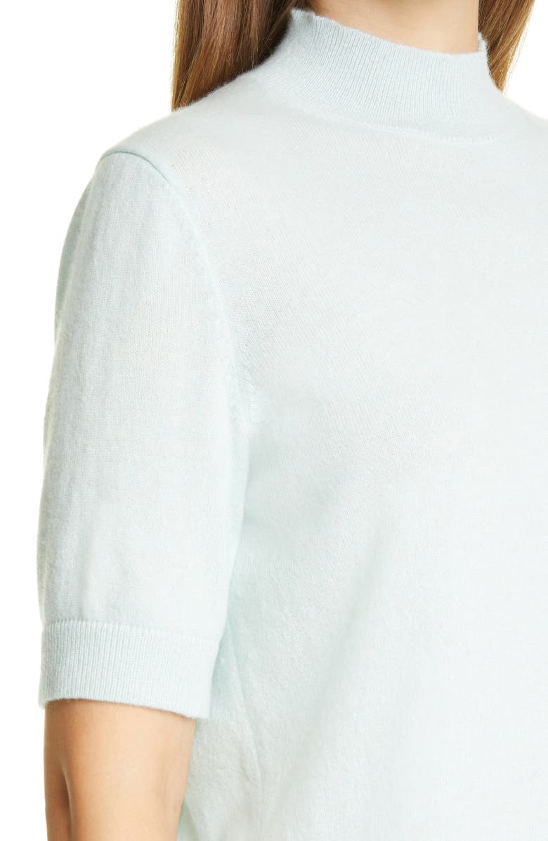 Lafayette 148 New York Metallic Trim Cashmere Mock Neck Sweater, Alternate, color, 