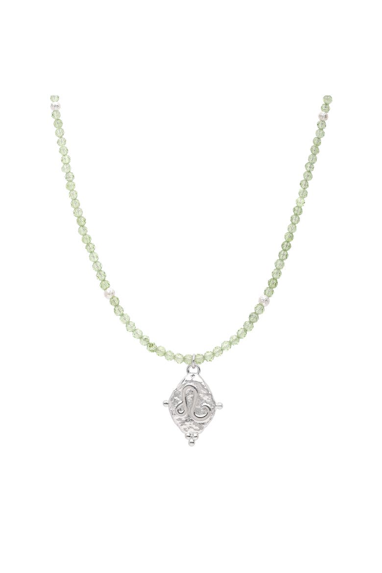 Leo Zodiac Choker Necklace, Main, color, White