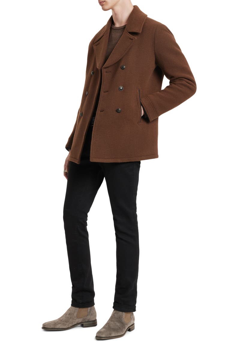 Carlos Wool Blend Peacoat, Alternate, color, EARTH BROWN