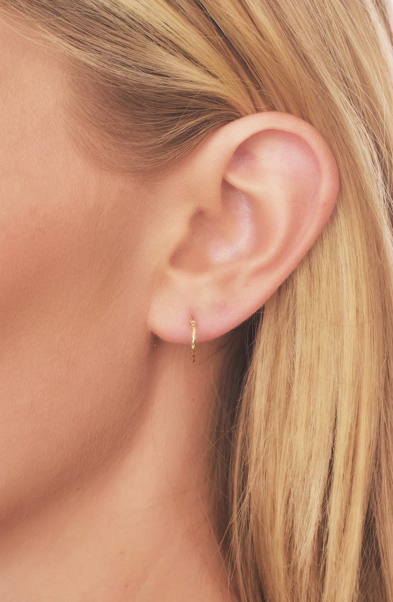 Bony Levy 14K Gold Textured Twisted Hoop Earrings, Alternate, color, 