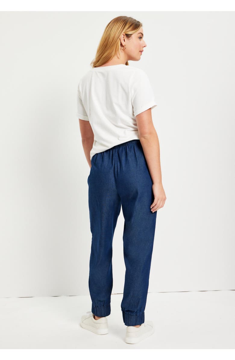 June + Vie Drawstring Denim Jogger, Alternate, color, Medium Wash