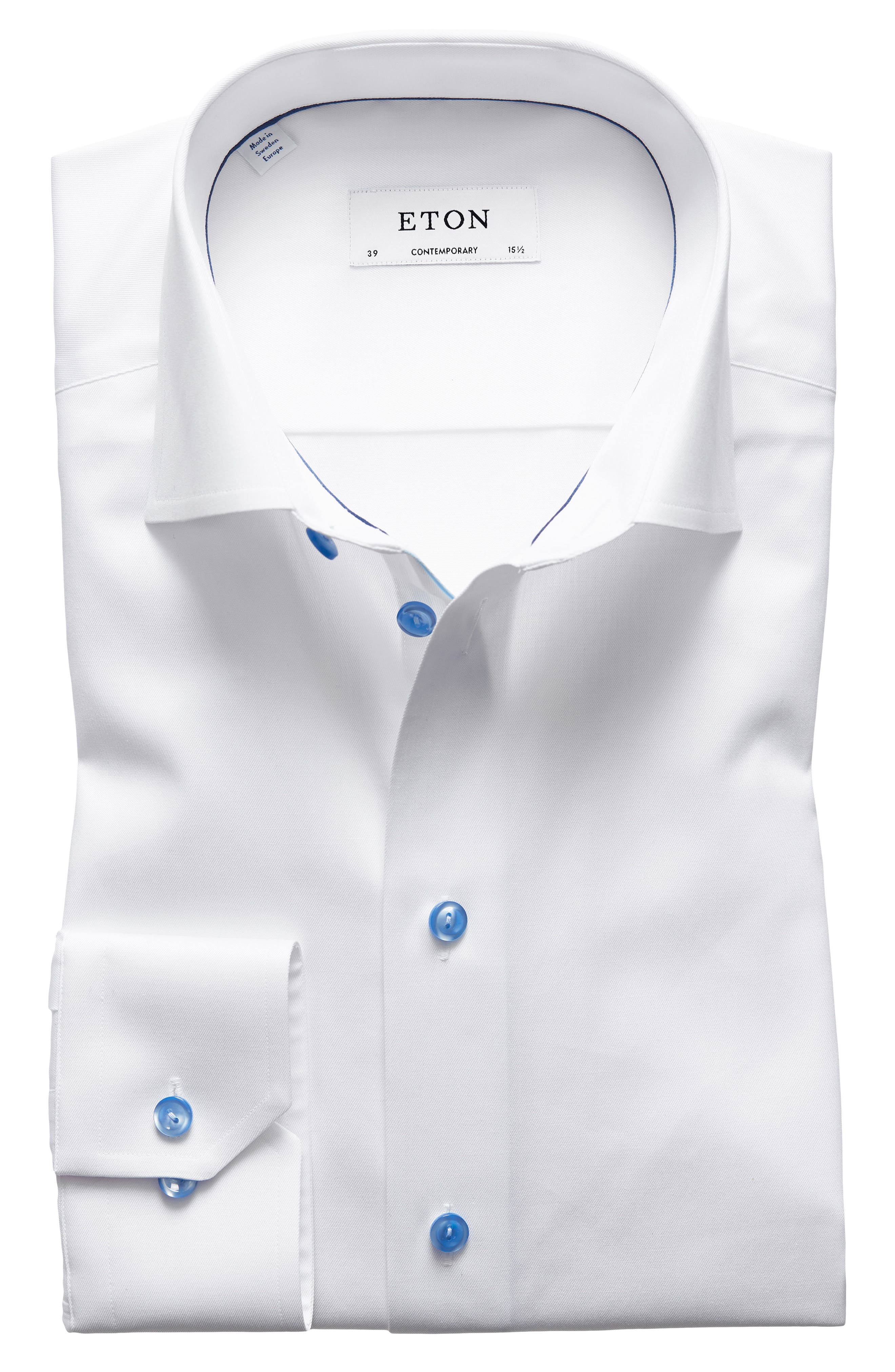 eton men's cotton-twill contemporary-fit dress shirt reviews ETON White Contemporary Fit Twill Shirt Cotton Modern Italian Cutaway Collar