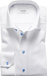 Eton Signature Contemporary Fit Cotton Twill Dress Shirt