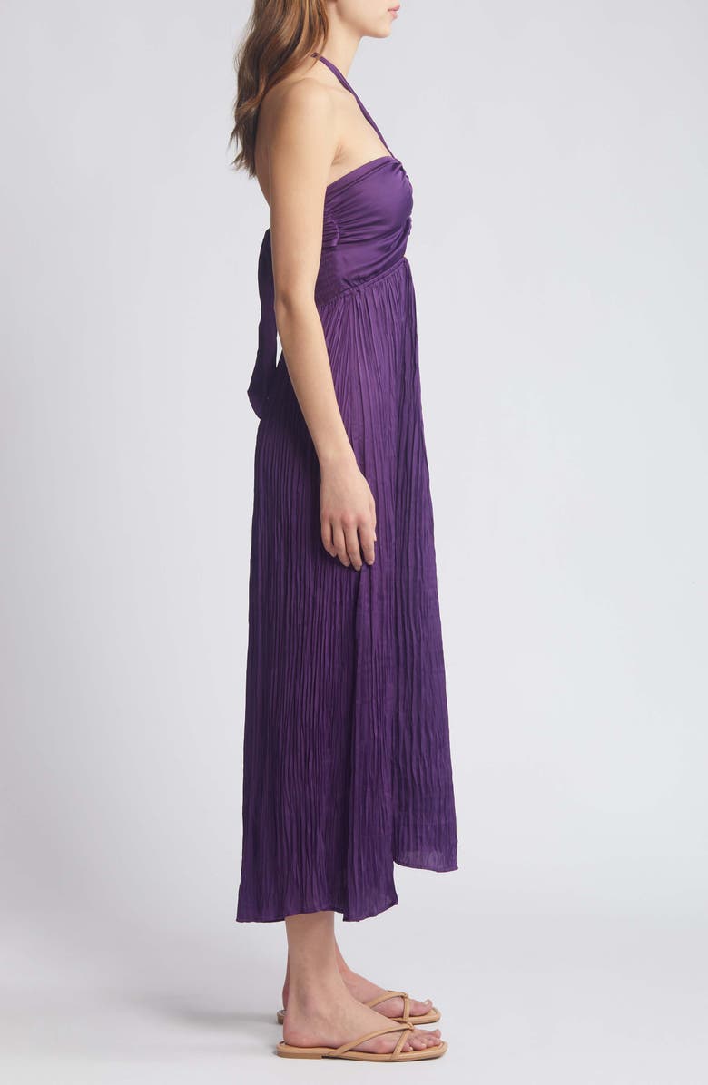 SESSÙN Trancoso Cutout Detail Halter Strap Midi Dress, Alternate, color, Picasso Lily