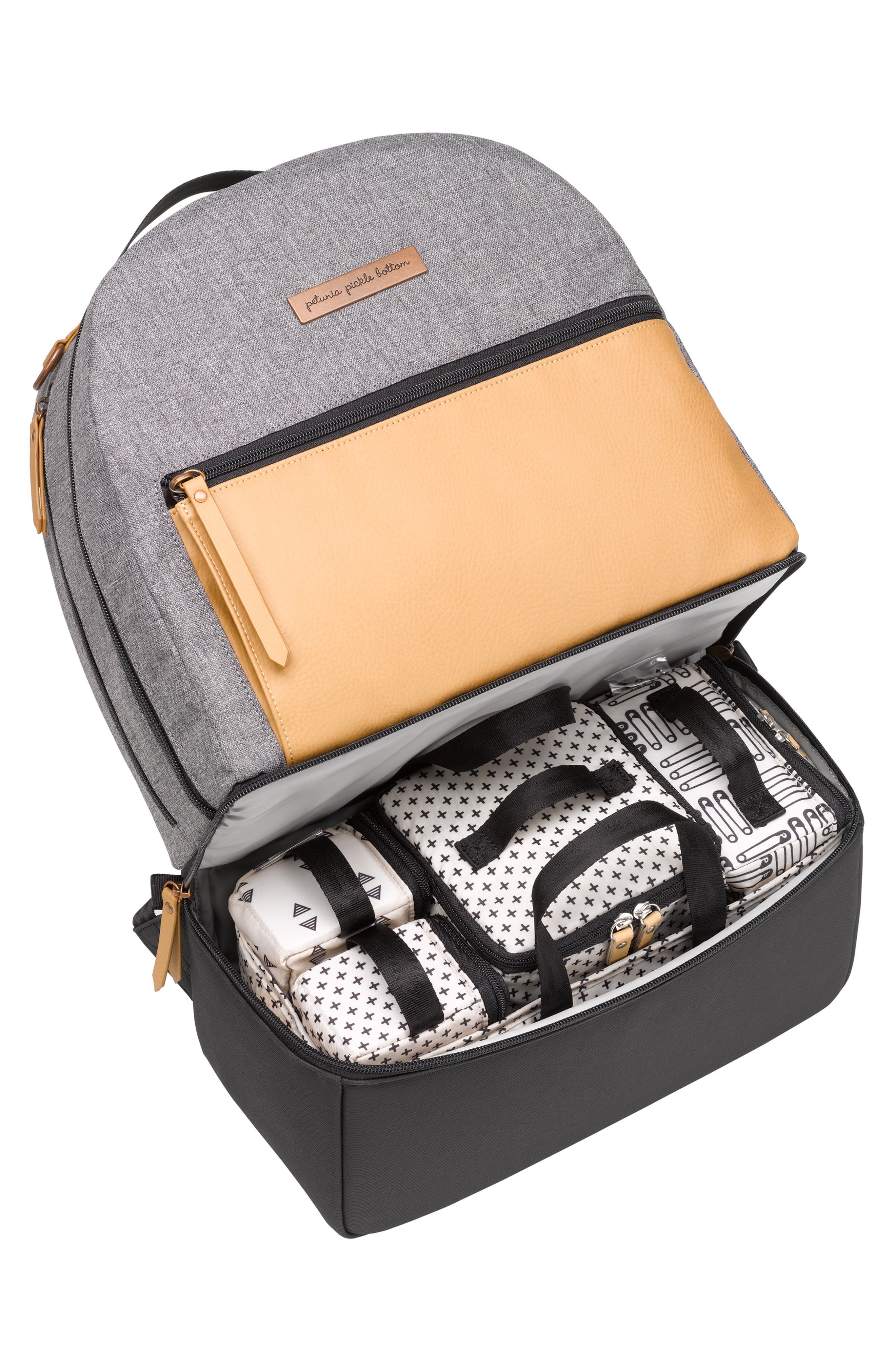 Petunia Pickle Bottom Axis Insulated Backpack, Alternate, color, Camel/ Graphite