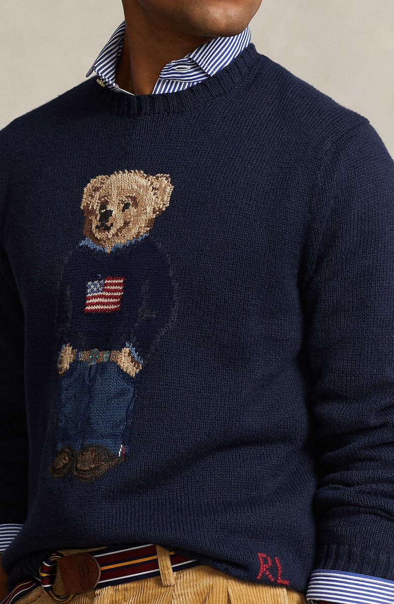 Polo Ralph Lauren Polo Bear Cotton & Linen Crewneck Sweater, Alternate, color,