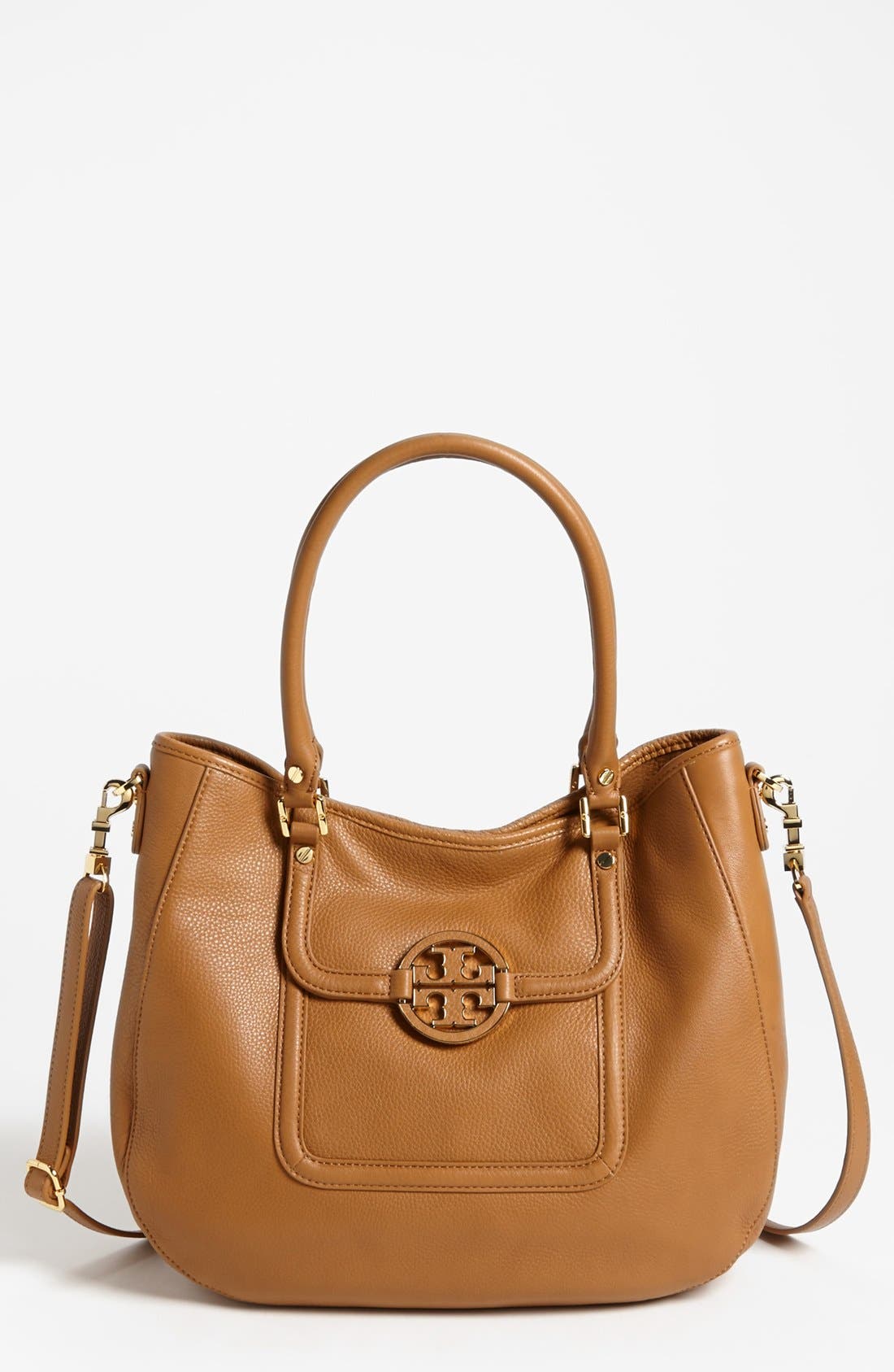 'Amanda' Leather Hobo, Main, color, ROYAL TAN