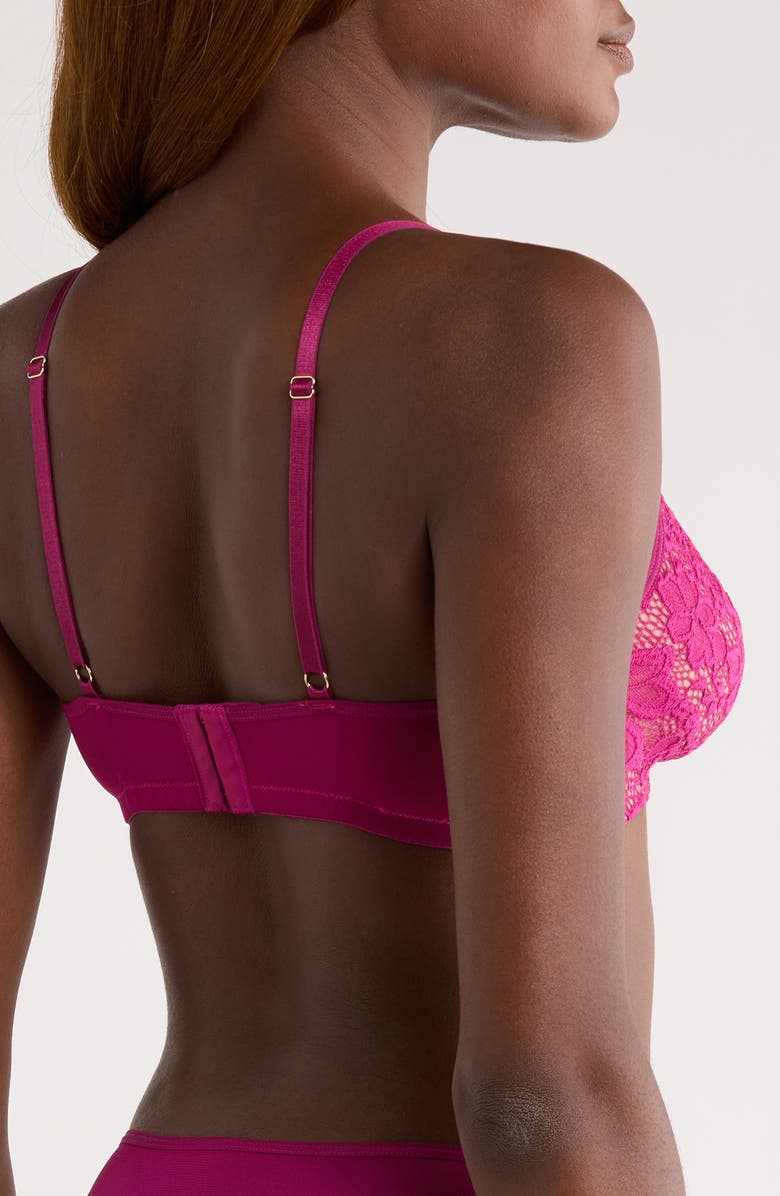 KILO BRAVA Floral Lace Triangle Bralette, Alternate, color, Boysenberry