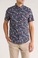 Original Penguin Short Sleeve Stretch Cotton Poplin Button-Up Shirt