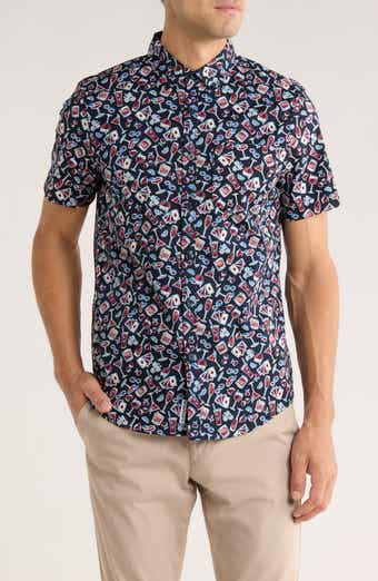 Original Penguin Short Sleeve Stretch Cotton Poplin Button-Up Shirt