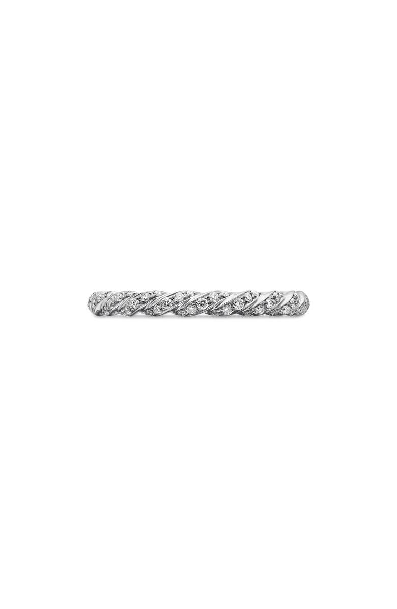 David Yurman Pavé Petite Diamond Band Ring, Main, color, White Gold/ Diamond