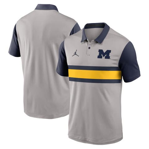 Men's Jordan Brand Gray/Navy Michigan Wolverines Vapor Dri-FIT Polo