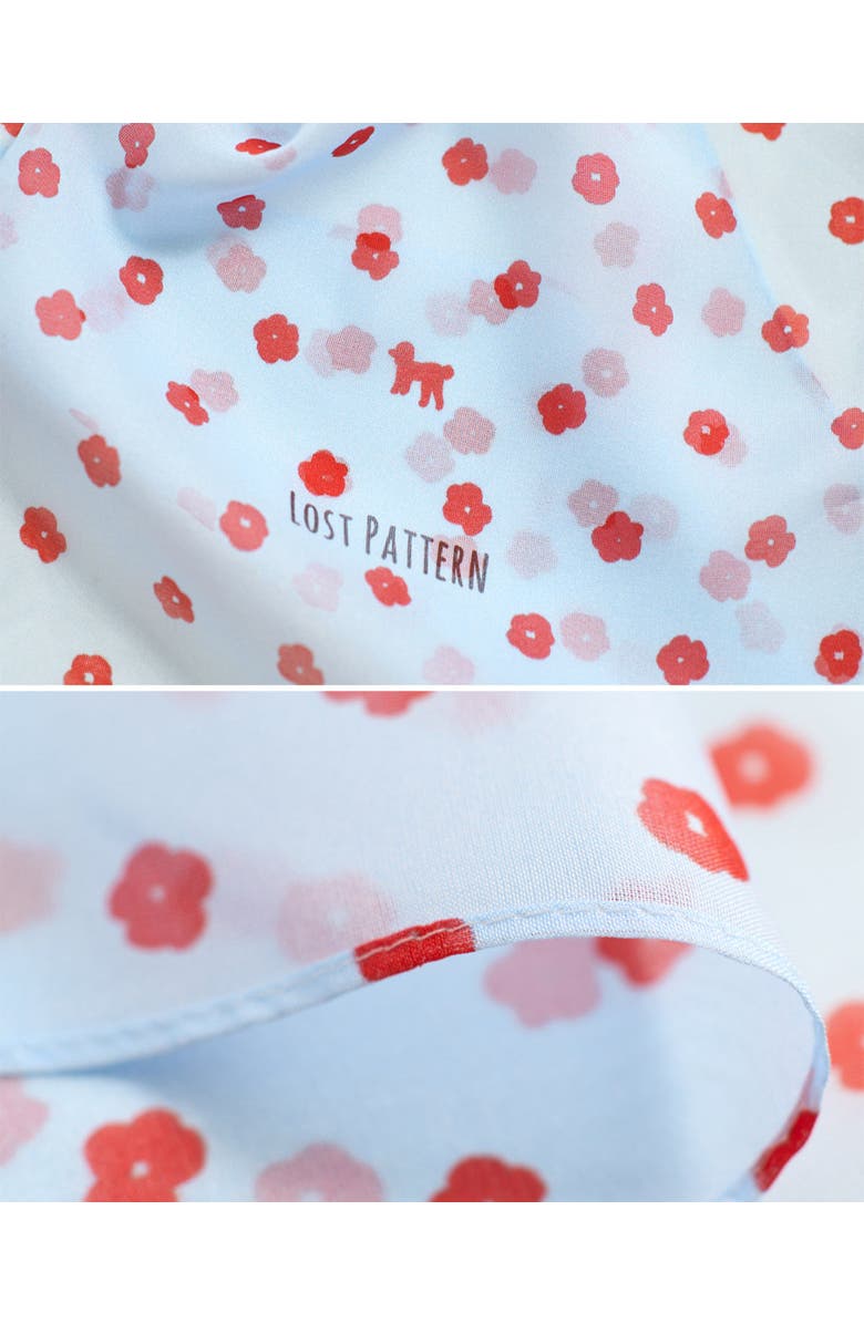 Lost Pattern "Petal Veil" Silk Chiffon Neck Scarf, Alternate, color, Blue