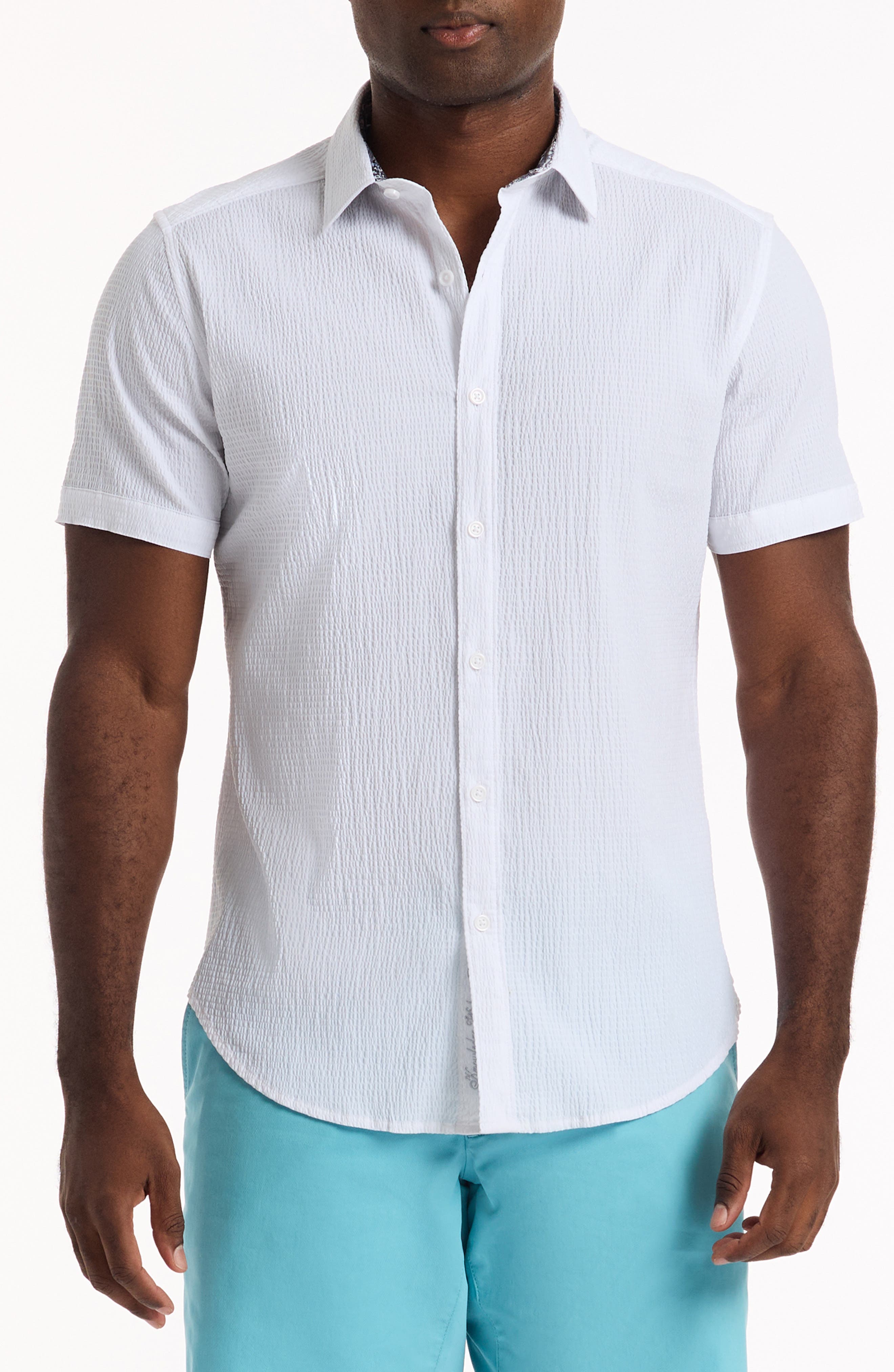Robert Graham Harbor Short Sleeve Stretch Cotton Button-Up Shirt