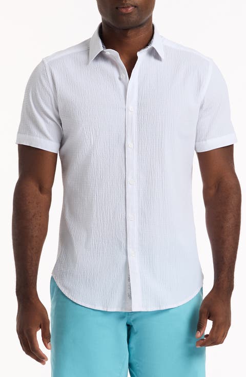 Harbor Short Sleeve Stretch Cotton Button-Up Shirt