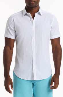Robert Graham Harbor Short Sleeve Stretch Cotton Button-Up Shirt