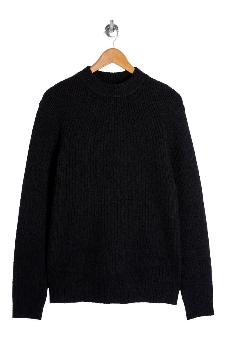 Mock Neck Sweater, Alternate, color, BLACK