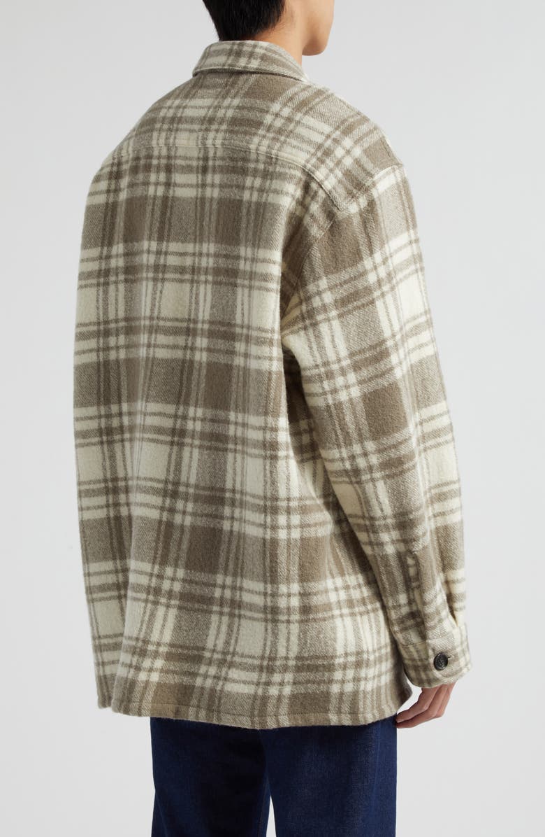 AMI PARIS Maxi Oversize Plaid Virgin Wool Overshirt, Alternate, color, 