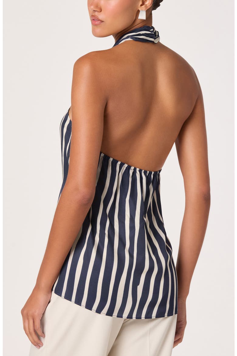 Cira Striped Halter Top, Alternate, color, NAVY STRIPE