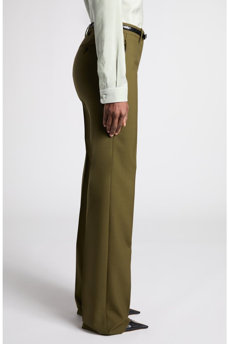 Virgin Wool & Cashmere Narrow Leg Pants, Alternate, color, IVY GREEN