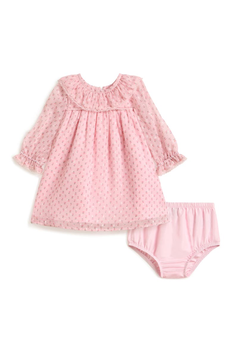 Kids' Audrey Ruffle Collar Chiffon Dress & Bloomers, Main, color, PINK