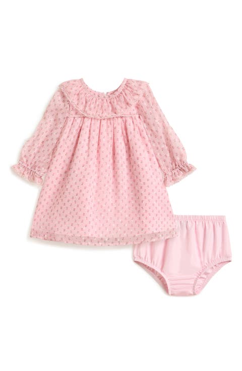 Audrey Ruffle Collar Chiffon Dress & Bloomers