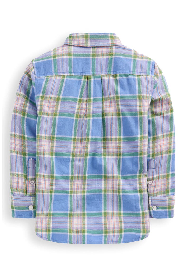 Kids' Plaid Cotton Flannel Button-Up Shirt, Alternate, color, BLUE AND PURPLE CHECK