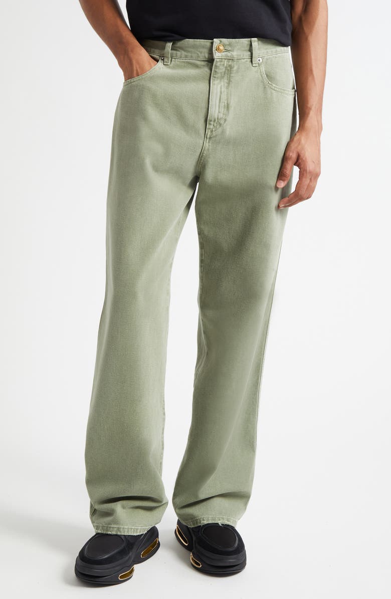 Balmain Loose Fit Khaki Pants, Main, color, Kaki