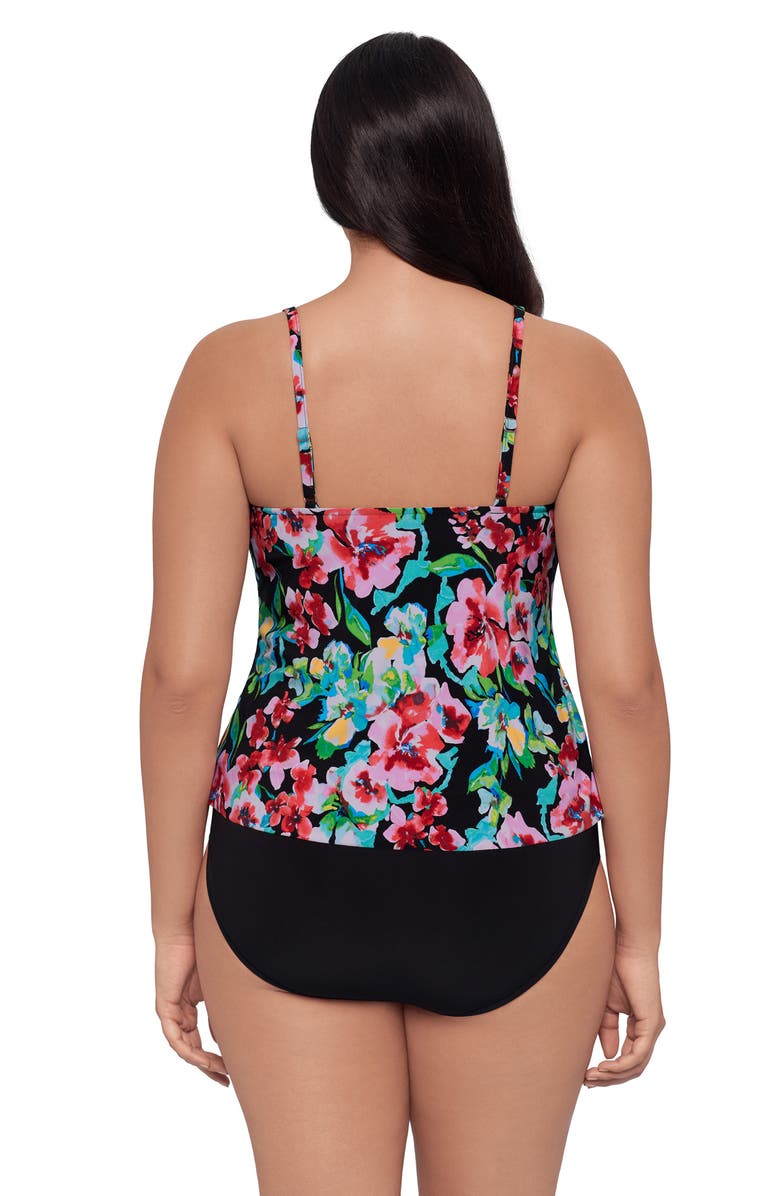 Trimshaper Ronnie 2 Tier Ruffle Tankini Swimsuit Top, Alternate, color, Blooming Beauty