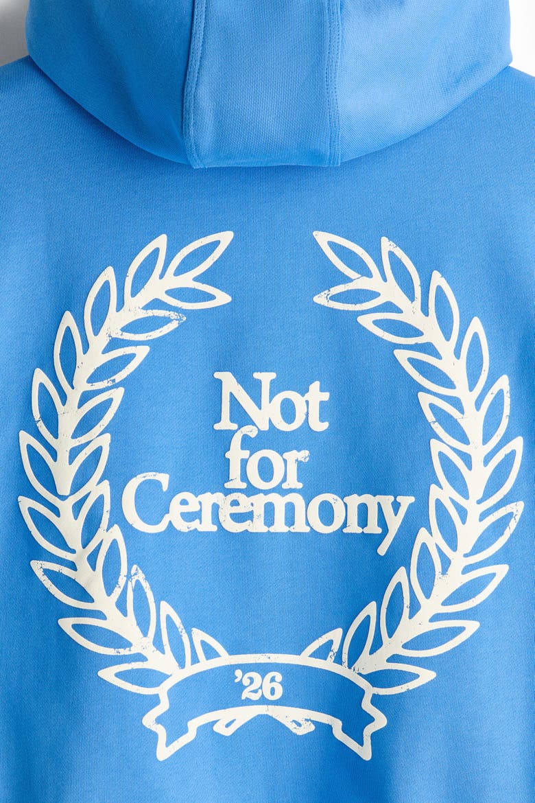 Loose Fit Motif-detail Hoodie, Alternate, color, Light blue/Not for Ceremony
