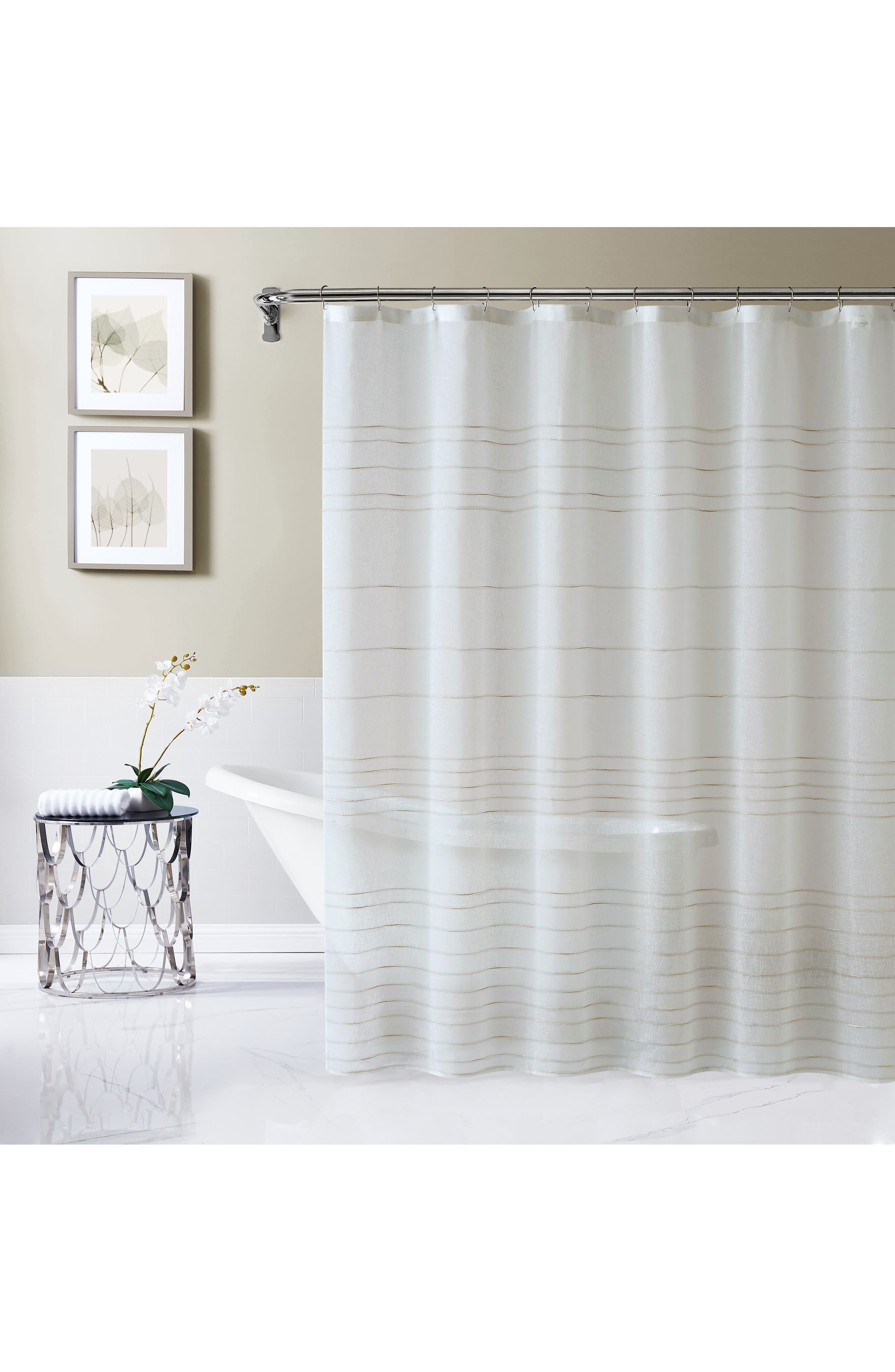 DAINTY HOME Lisa Textured Stripe Shower Curtain