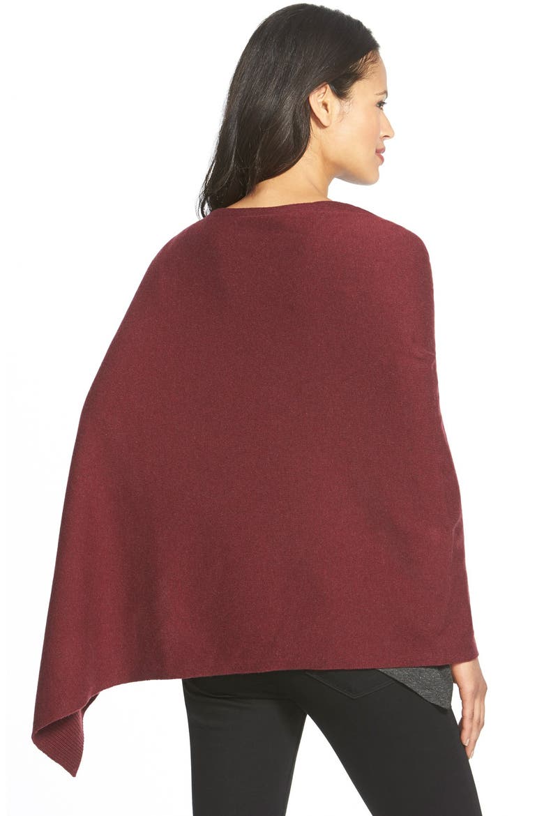 Cozy Fine Gauge Wool Poncho, Alternate, color, PASSION FLOWER