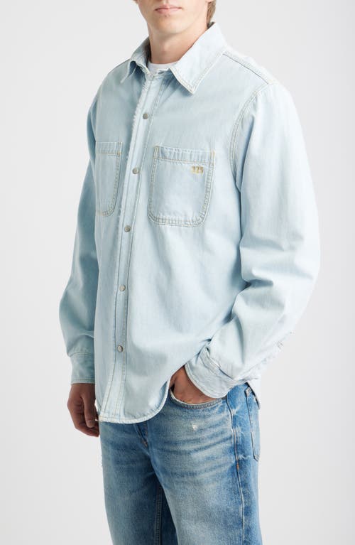 925 Originals Bozeman Fleece Lined Snap-up Denim Shirt Jacket In White
