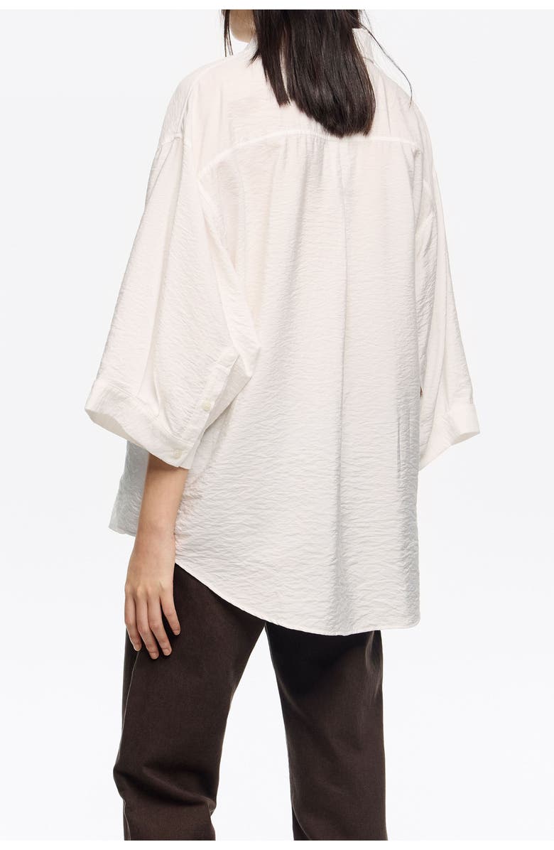 Bimba y Lola Checked 3/4-Sleeve Shirt, Alternate, color, Ivory