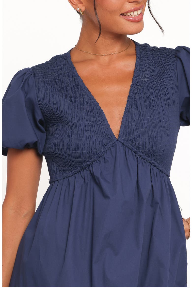 Ilyana Puff Sleeve Cotton Maxi Dress, Alternate, color, NAVY