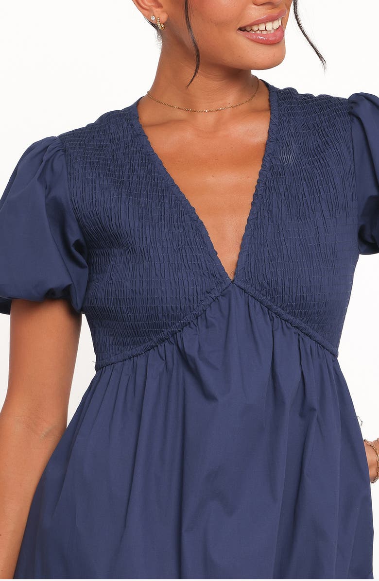 Petal & Pup Ilyana Puff Sleeve Cotton Maxi Dress, Alternate, color, Navy