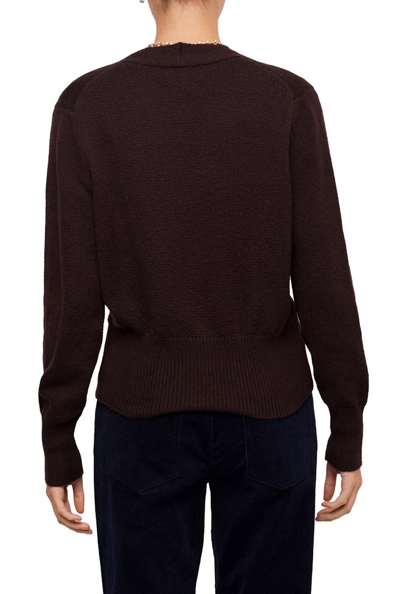 Wrap Front Cotton Blend Sweater, Alternate, color, CHOCOLATE
