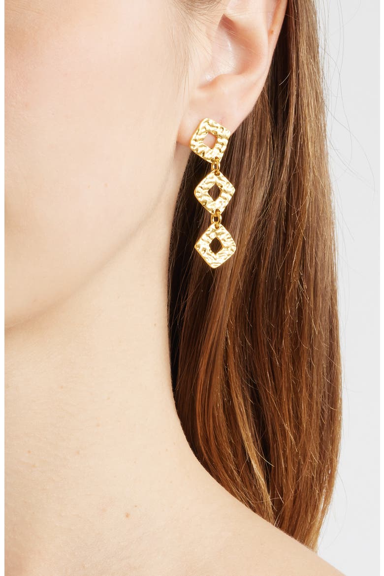 Greer Geo Drop Earrings, Alternate, color, GOLD