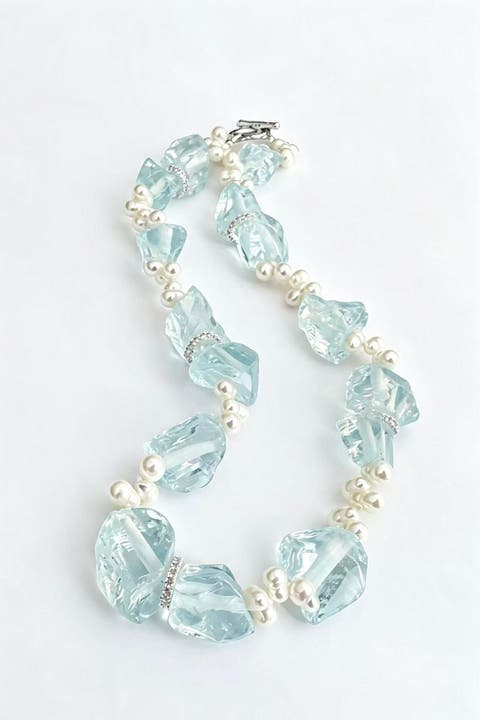 Maris Aquamarine & Freshwater Pearl Necklace