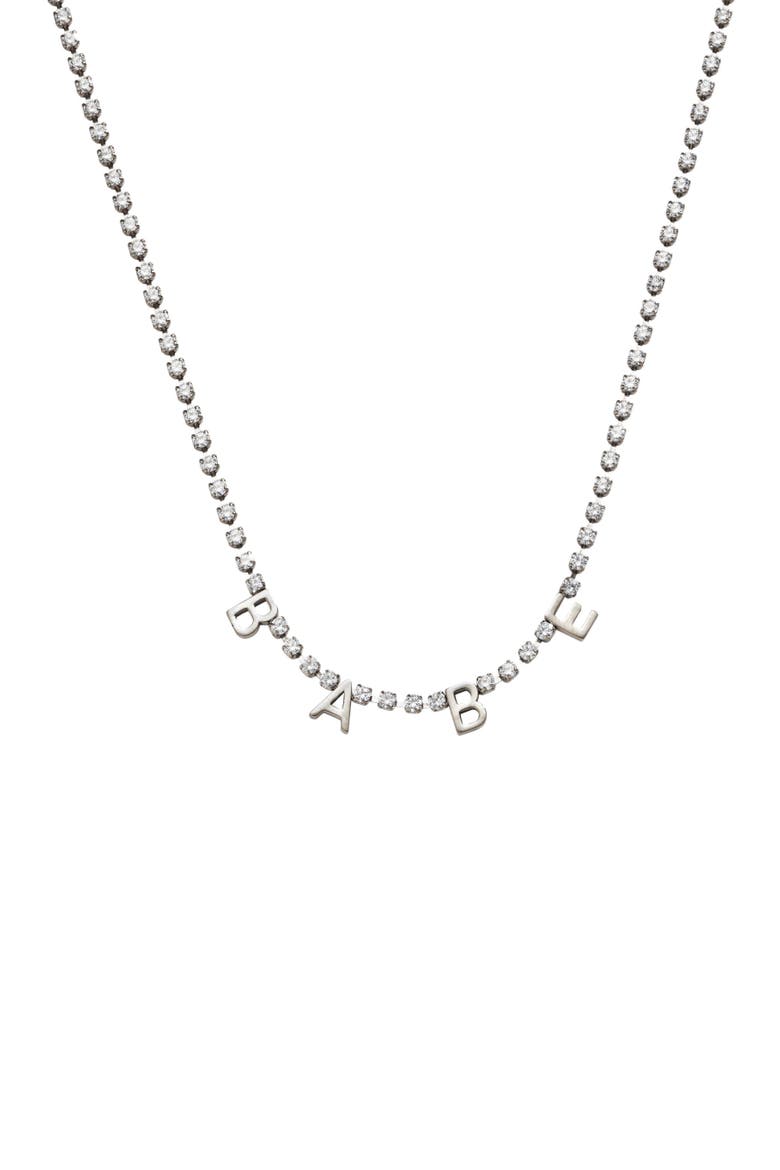 Babe Tennis Chain Necklace, Main, color, Silver